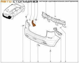 Кронштейн заднего бампера Левый 2181 X-RAY (850452011R).