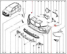 Кронштейн Переднего бампера Правый 2181 X-RAY (622223196R) пластик.