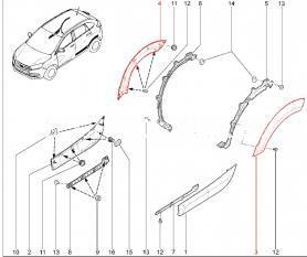 Молдинг арки колеса Задний Левый 2181 X-RAY CROSS (8450021079).
