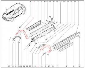 Мопдинг арки колеса Передний Правый 2181X-Raу CROSS (8450021005).