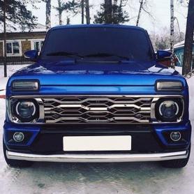 Решетка радиатора Niva 4x4 2121, 21213, 21214, 2131. X-CODE , Раптор, Хром.