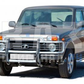 Кенгурятник- дуга большая без низа загнутая А-002 Niva 4x4 21213, 21214, 2121